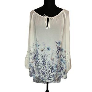 Lauren Conrad Women's Tunic Top, Size Large, Long Sleeve with Lace